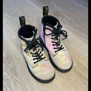 Dr Doc Martens Boots 1460 T Pascal Pink Suede Tie Dye Acid Wash US Child Size 10